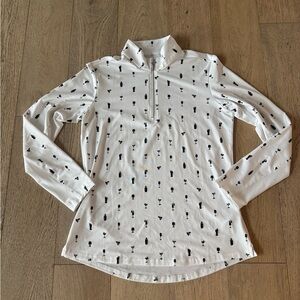 San Soleil Womens Half Zip Pullover Cocktails White Black Small